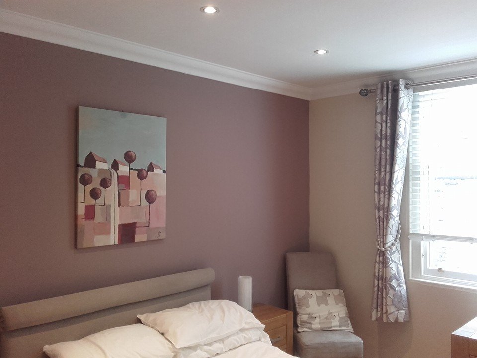 Interior decorating in Peebles: bedroom in dusty mauve
